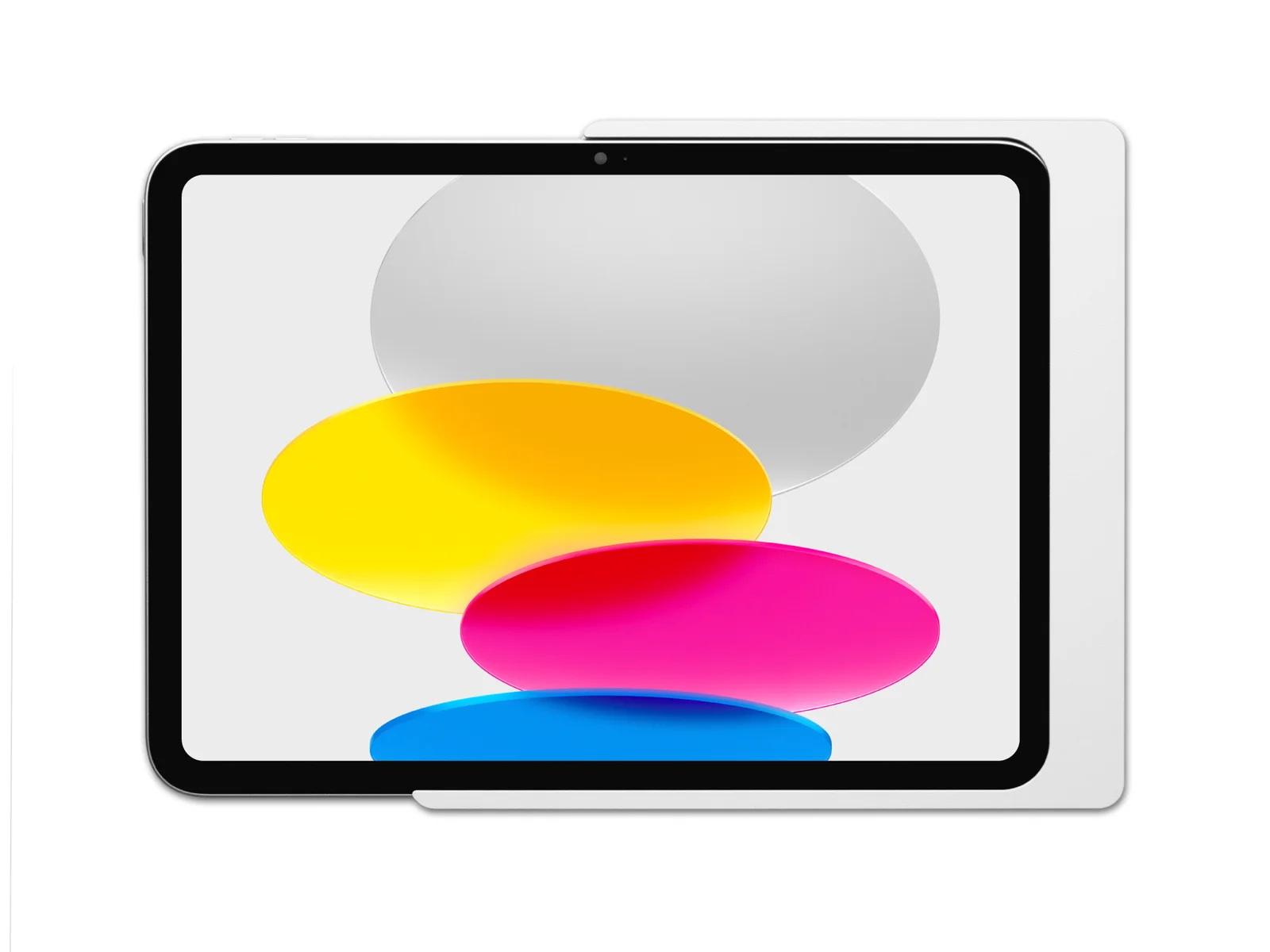 Displine Companion Wall Home in white, holding an iPad