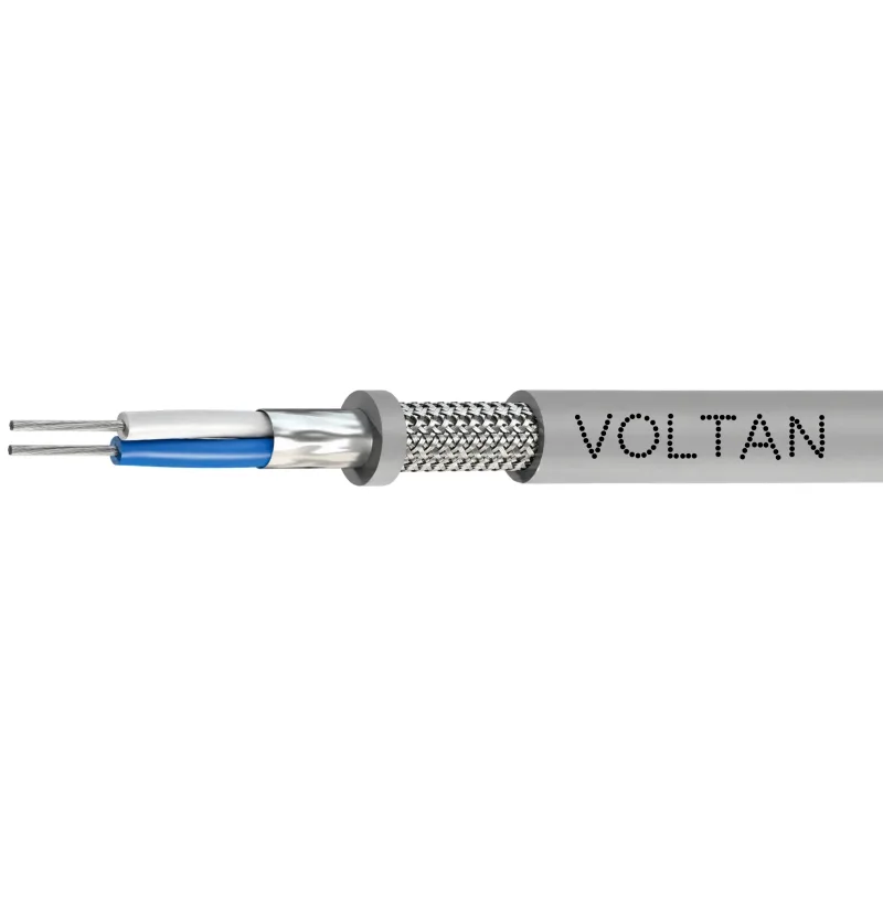Grey braided-shield RS485 twisted-pair cable, printed VOLTAN